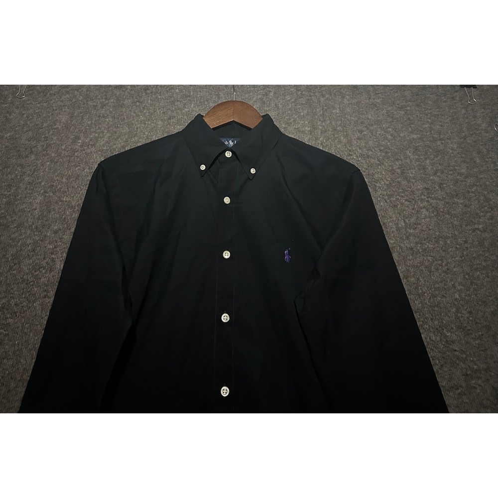 Ralph lauren button down shirt long sleeve black mens small custom fit cotton